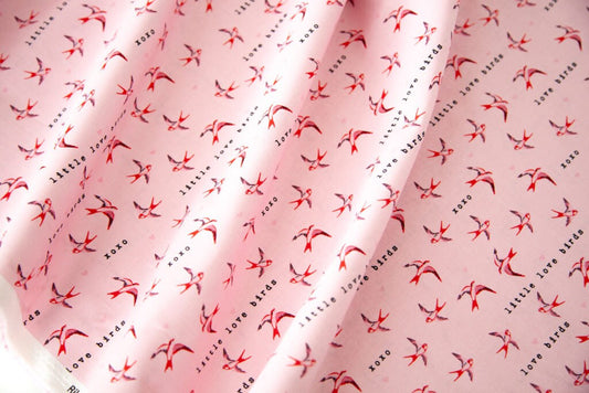 Sending Love | Birds | Ballerina | Riley Blake Designs | C10083 | 100% cotton | design by My Mind’s Eye | Birds with hearts and phrase