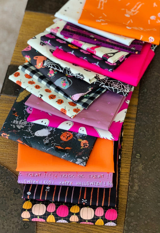 halloween brights bundle | AGF l FQ bundle 19 AGF  ~ cotton and steel | In stock | spooky | halloween colors - Poppie cotton