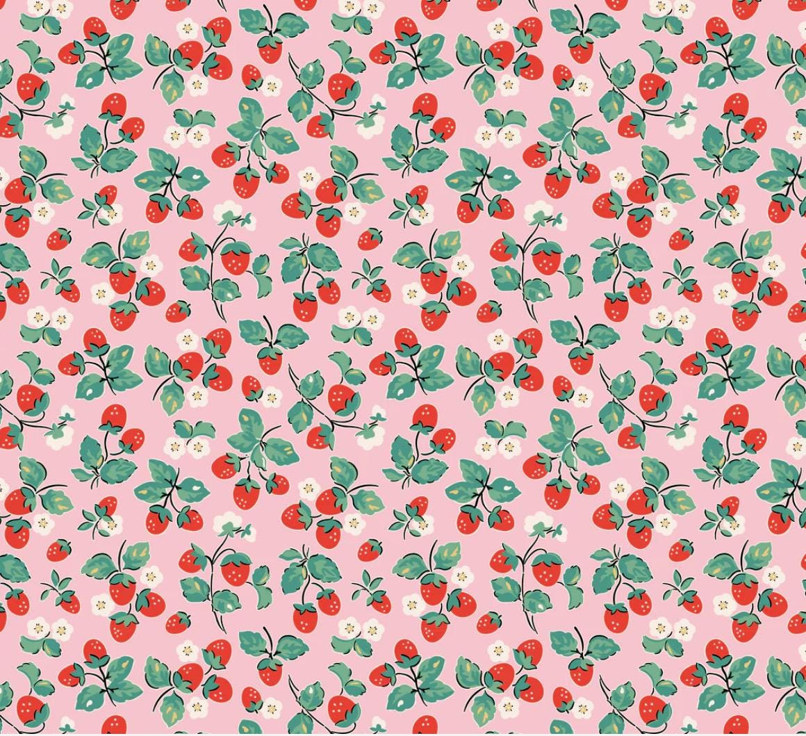 Preorder Home sweet home strawberry cake PINK | Poppie cotton | Elea Lutz | vintage | shipping Nov 2024 - VR24453