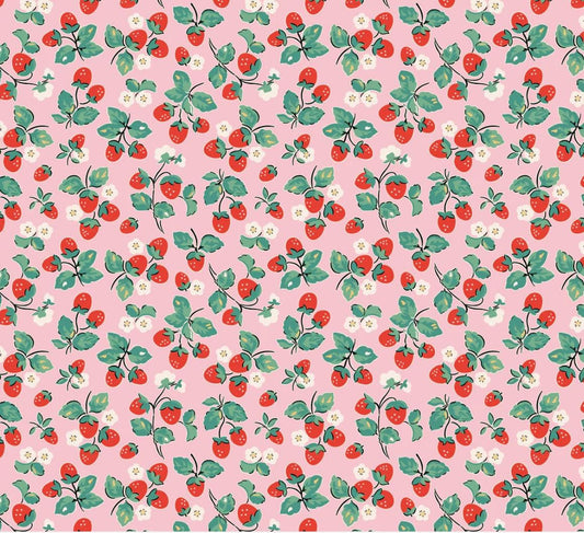 Preorder Home sweet home strawberry cake PINK | Poppie cotton | Elea Lutz | vintage | shipping Nov 2024 - VR24453