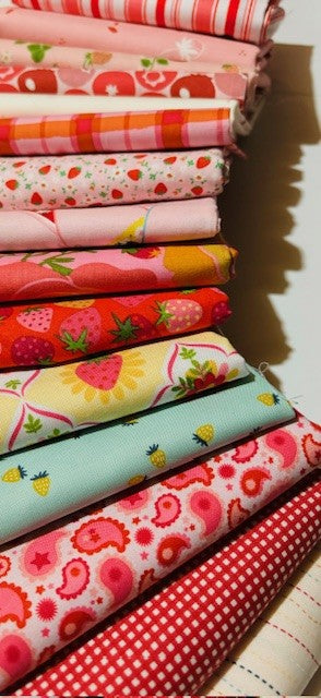 Berry burst - Calico cowgirls - 15 piece FQ bundle - Strawberry - Market day | Cotton+Steel - plaid  - gingham - Poppie cotton - lori Holt