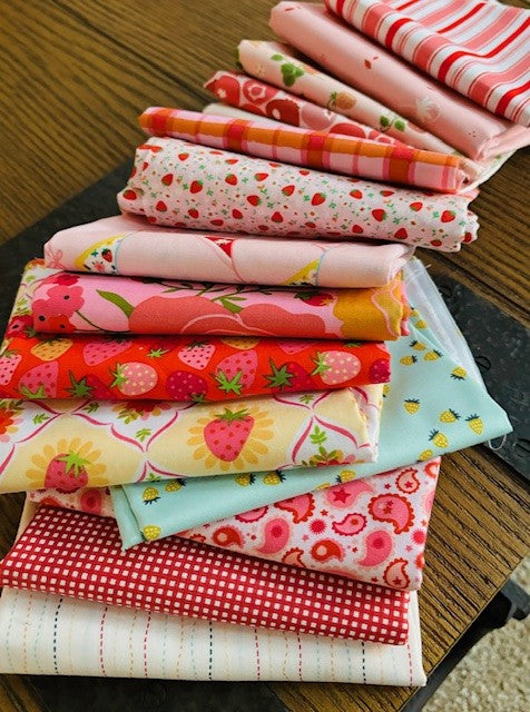 Berry burst - Calico cowgirls - 15 piece FQ bundle - Strawberry - Market day | Cotton+Steel - plaid  - gingham - Poppie cotton - lori Holt