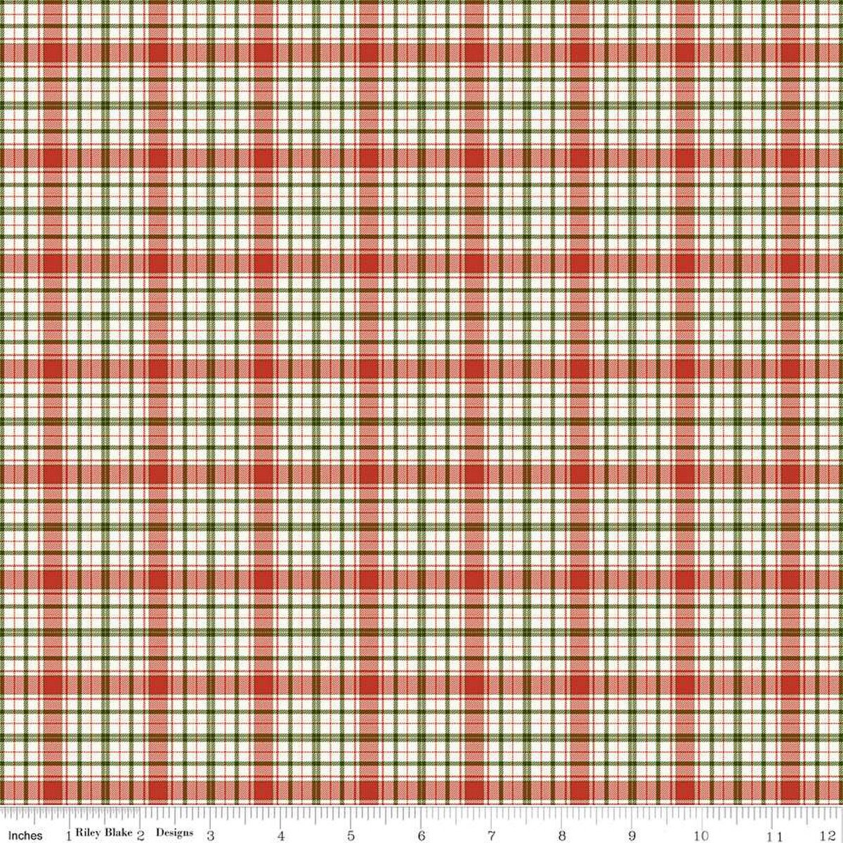 Christmas is in town plaid | C14746 | 100% cotton | Sandy Gervais | holiday - festive - tree - in stock