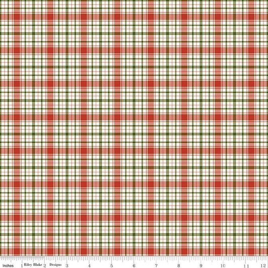 Christmas is in town plaid | C14746 | 100% cotton | Sandy Gervais | holiday - festive - tree - in stock