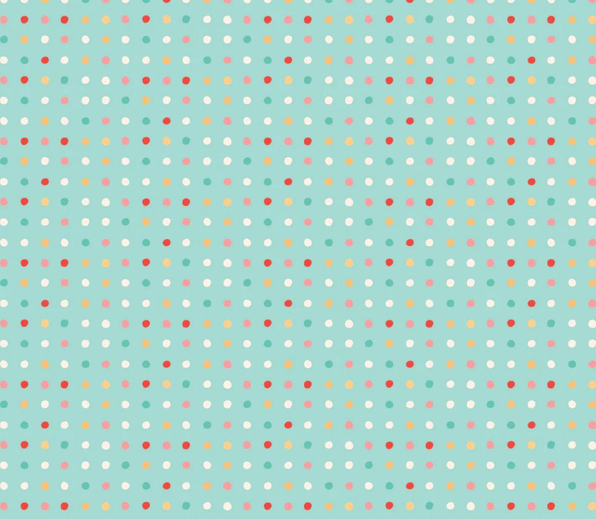 Mushroom blooms  - Polka dots teal | Poppie cotton | vintage | in stock - MB24408