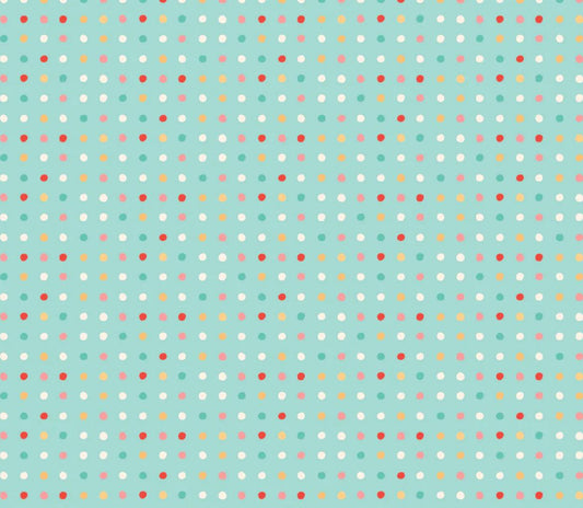 Mushroom blooms  - Polka dots teal | Poppie cotton | vintage | in stock - MB24408