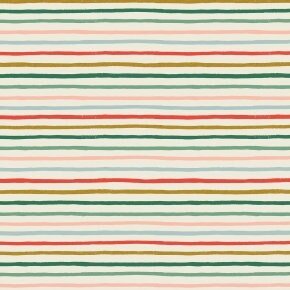 Holiday classics - festive stripe yardage - RP609-MU1M - Rifle paper co - cotton and steel  - christmas - holiday - metallic