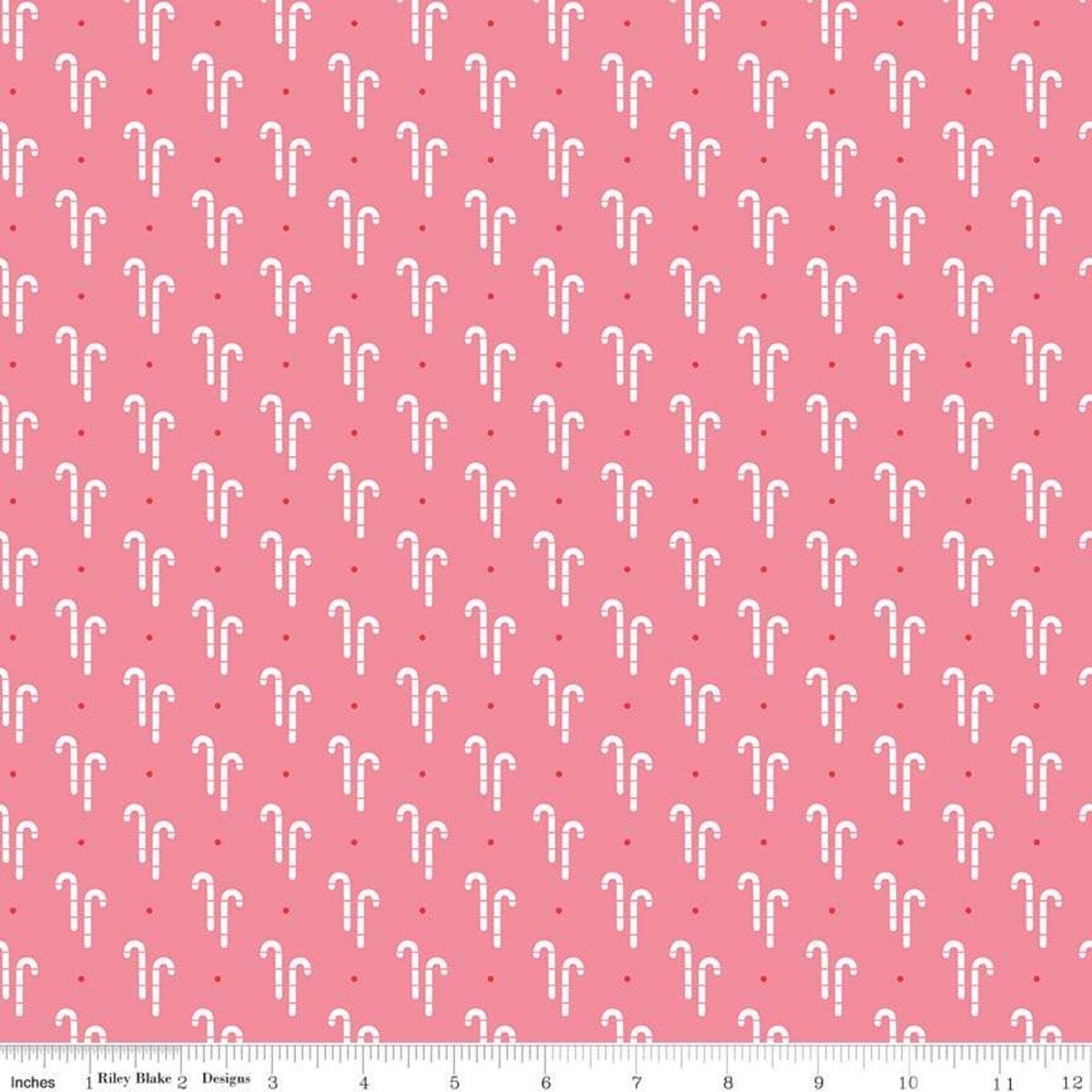 Cozy Christmas by Lori Holt -  C7970-PINK | RBD | candy cane | 100% cotton | holiday fabric l ships fast