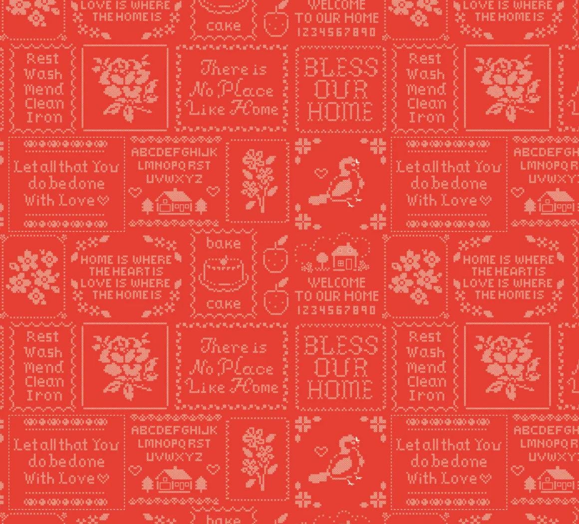 Preorder Home sweet home cross stitch red | Poppie cotton | Elea Lutz | vintage | shipping Nov 2024 - VR24462