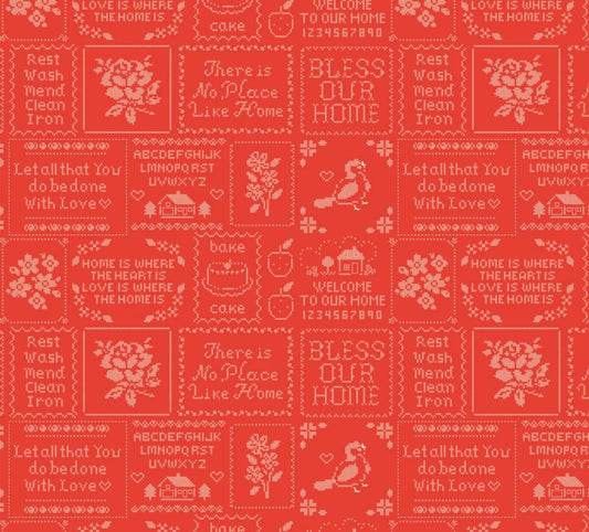 Preorder Home sweet home cross stitch red | Poppie cotton | Elea Lutz | vintage | shipping Nov 2024 - VR24462