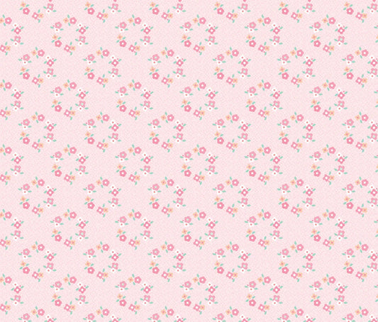 Market day  - floral wreath pink | Poppie cotton | Amy Jordan | vintage | in stock - MK24560