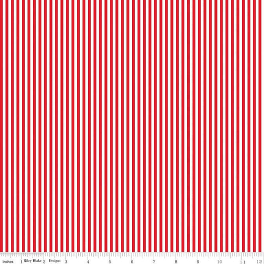 1/8” Stripe Red | Valentine | Riley Blake Designs | C495-RED | 100% cotton | design by RBD | ships fast | 43"44" width