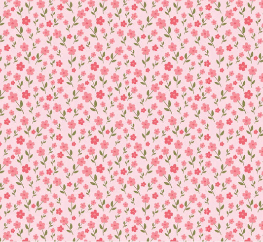 wildflower field pink - prairie sisters homestead| Poppy cotton | in stock | ditsy | floral | vintage | Lori Woods