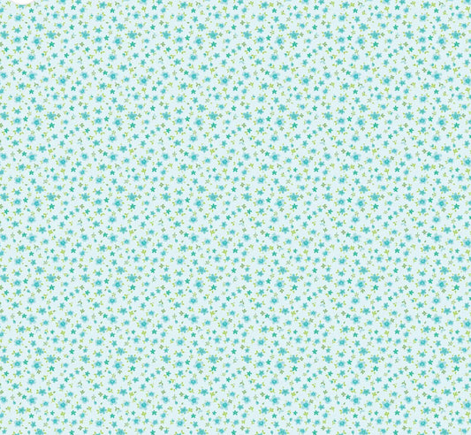 Market day  - Tiny flowers Teal | Poppie cotton | Amy Jordan | vintage | in stock - MK24570
