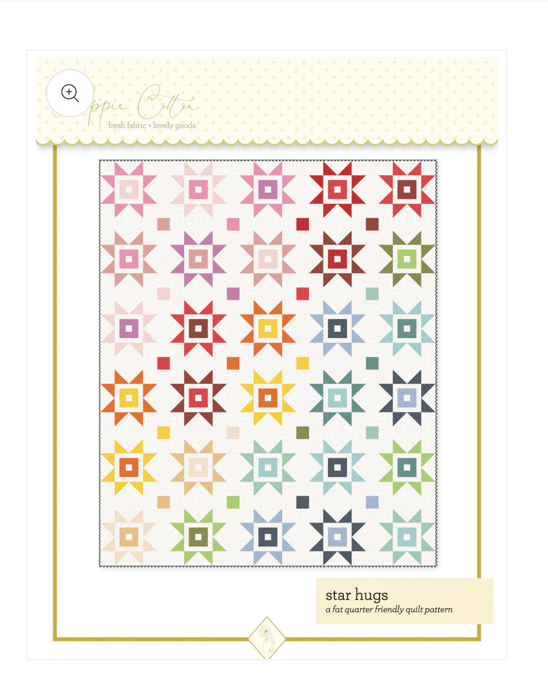 Star hugs -  Paper Pattern | Poppie cotton |  quilt size 70 1/2 " x 85 "  - in stock - country confetti - spring