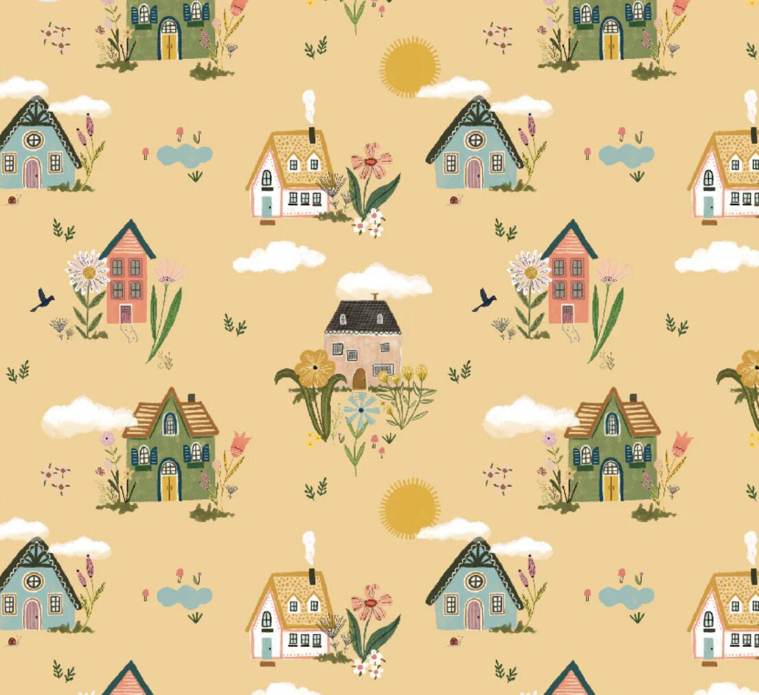 Cottage Charm - Cottage Garden Yellow | Poppie cotton | Kenzie Elston | vintage | in stock - CH24742