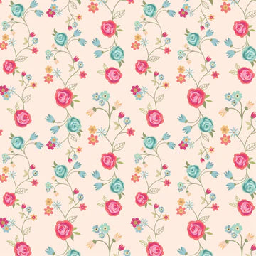 Calico Cowgirls  -  Poppie cotton Lori woods | in stock - Floral & Vines Natural CW24819