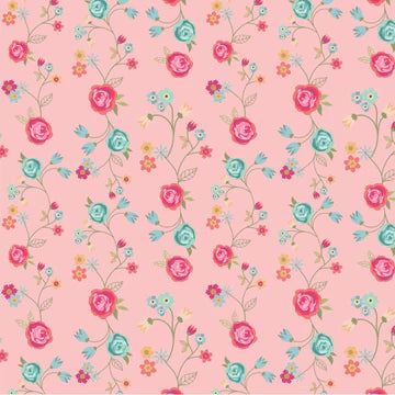 Calico Cowgirls  -  Poppie cotton Lori woods | in stock - Floral & Vines pink CW24818