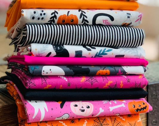 By the glow of the moon mini 11 fat quarter bundle Halloween