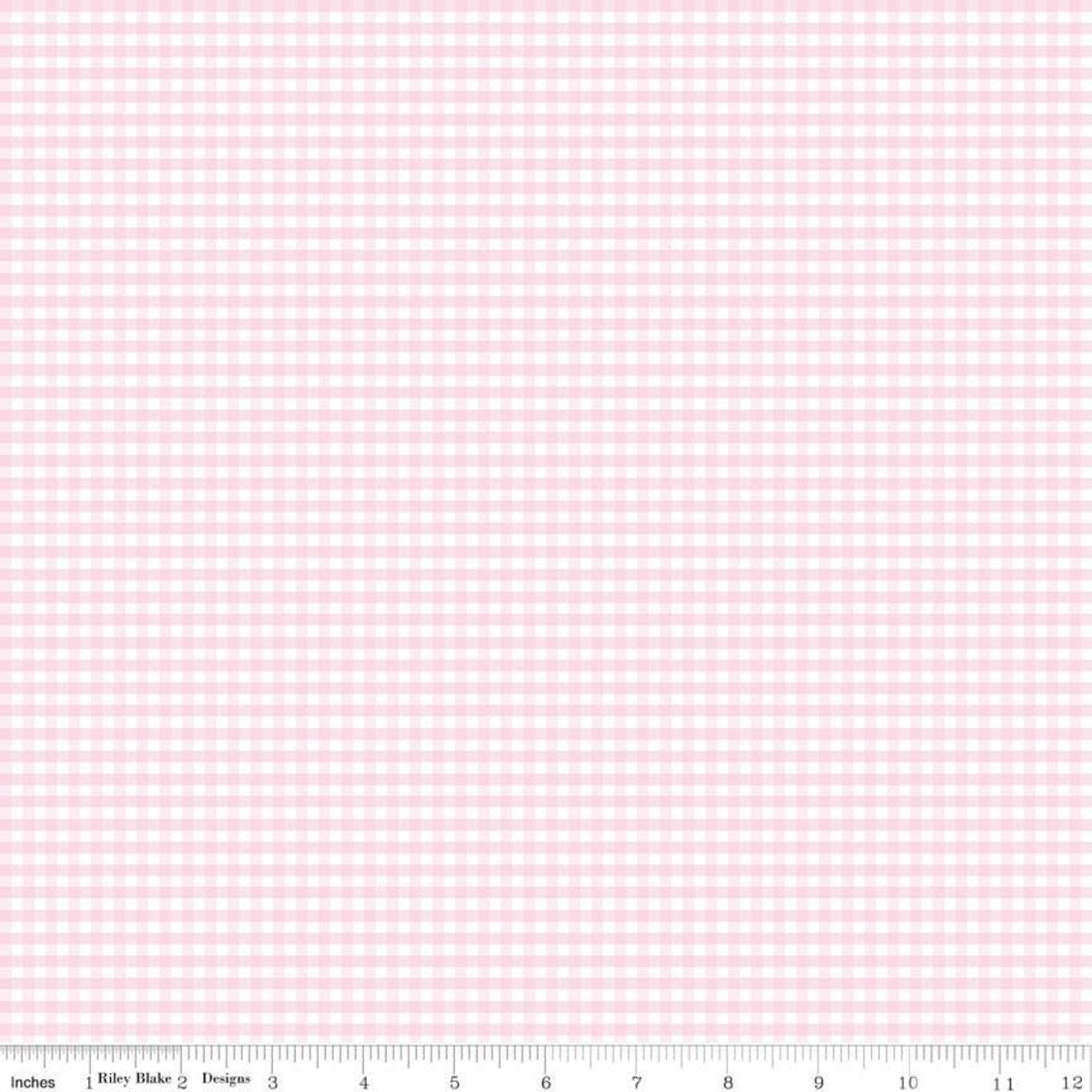 1/8” Small Gingham Check | Baby pink | Riley Blake Designs | C440-75 BABYPINK | 100% cotton | design by RBD | ships fast