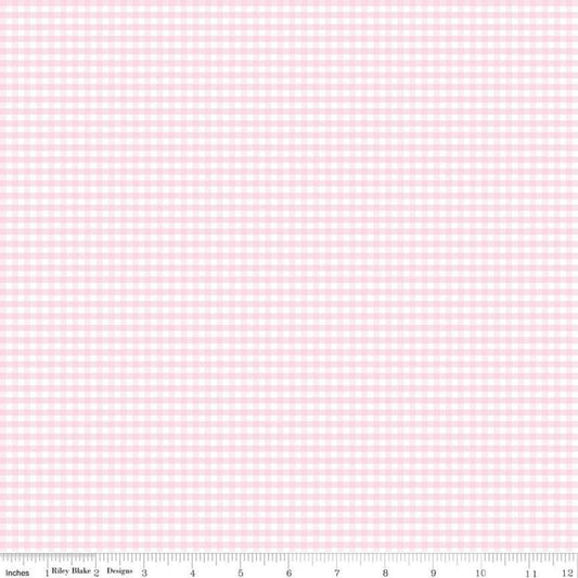 1/8” Small Gingham Check | Baby pink | Riley Blake Designs | C440-75 BABYPINK | 100% cotton | design by RBD | ships fast