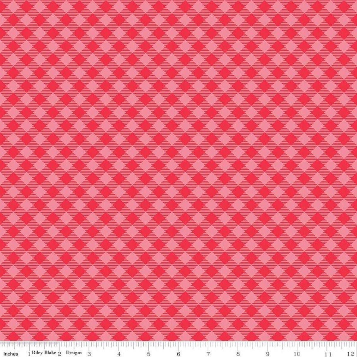 Cozy Christmas by Lori Holt - C7972-PINK | RBD | christmas gingham | 100% cotton | plaid fabric l ships fast