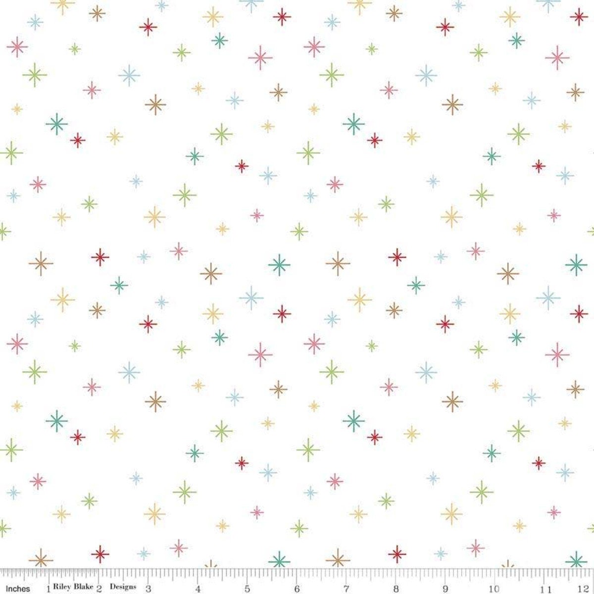 Cozy Christmas by Lori Holt - C5365-WHITE | RBD | holiday sparkle | 100% cotton | christmas fabric l ships fast