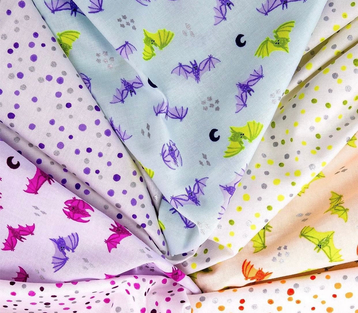 Bring Your Own Boos - Bat Attack - Mysterious Metallic Fabric | Cotton+Steel Fabrics | Calli and co - CC302-mY1M