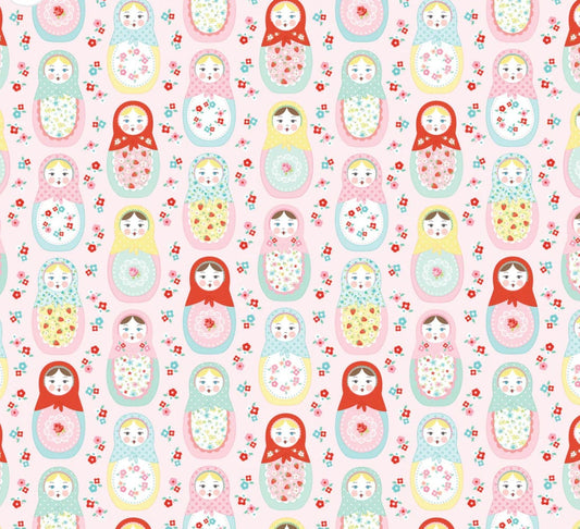 Market day  - Nesting Dolls Pink| Poppie cotton | Amy Jordan | vintage |  MK24551