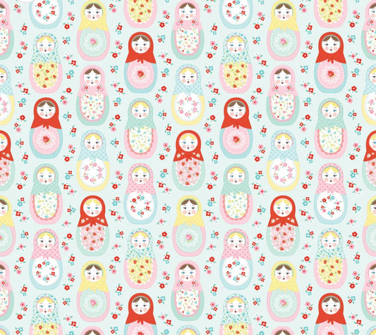 Market day - Nesting Dolls Mint | Poppie cotton | Amy Jordan | vintage |  MK24552