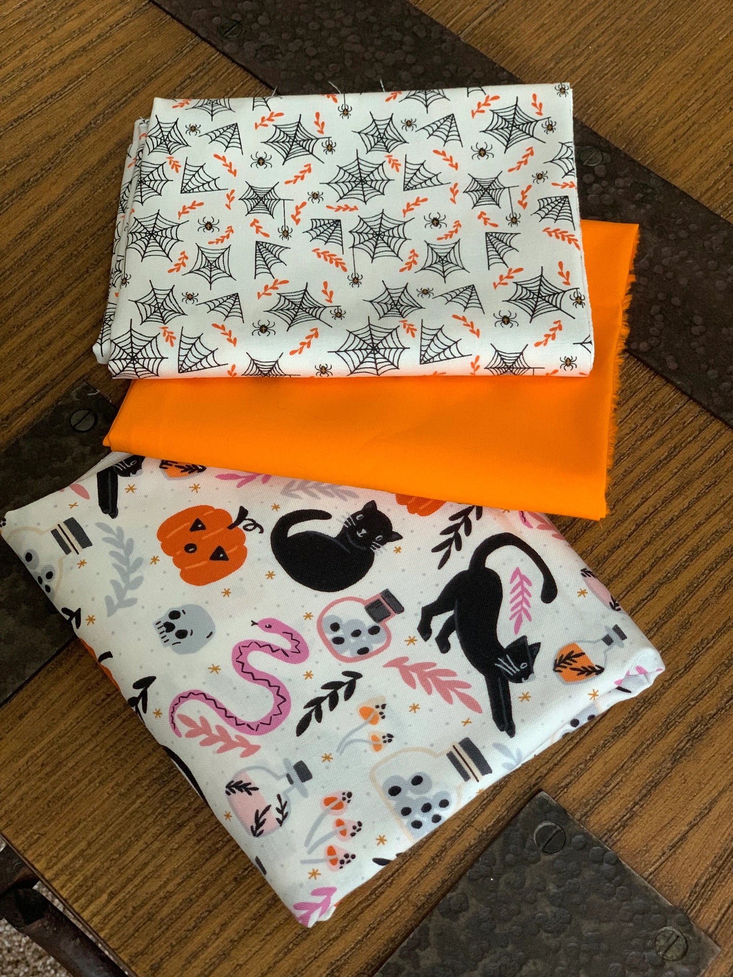 By the glow of the moon and more mini 12 fat quarter bundle Halloween -  orange pink black - cotton and steel - Dominika Godette