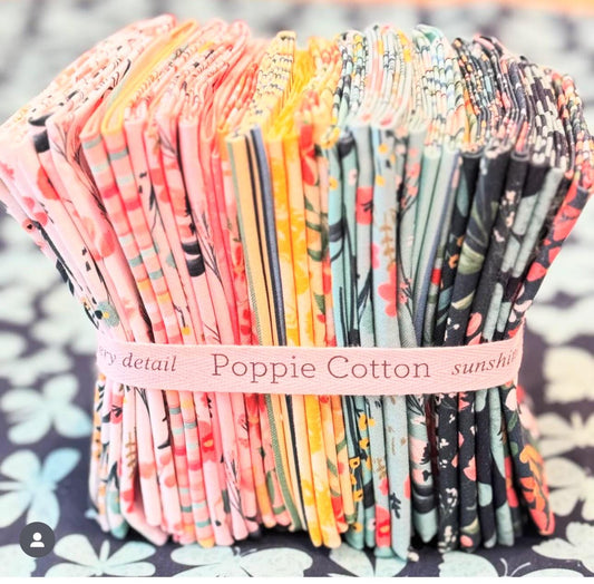 Painted blossoms 21 Fat quarter bundle | Poppie cotton | Amanda Cocoran | whimsical