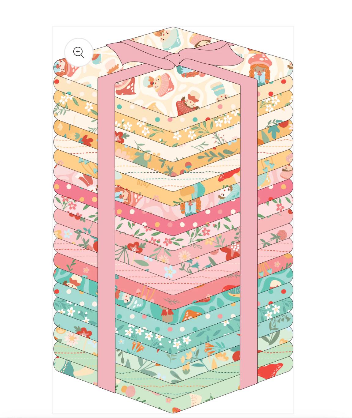 Mushroom blooms - 21 precut fat quarter bundle | Poppie cotton | vintage