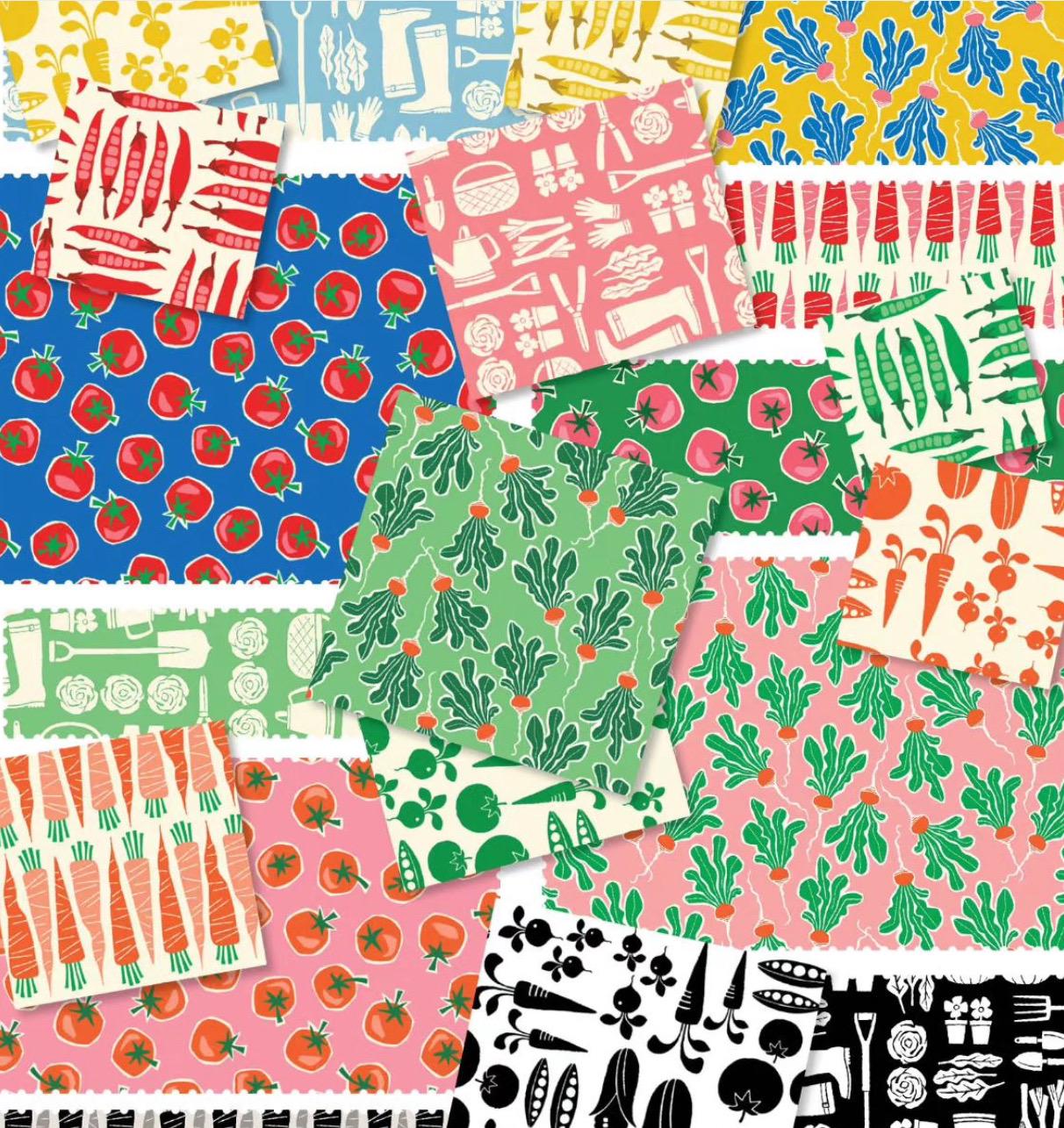 LV805-GG2 In The Vegetable Garden - Radish - Golden Grove Fabric Cotton+Steel Fabrics Loes van Oosten - in stock