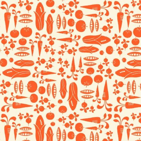 LV801-TR1 In The Vegetable Garden - Fresh Veggies - Tomato Red Fabric | Cotton+Steel Fabrics | Loes van Oosten - in stock