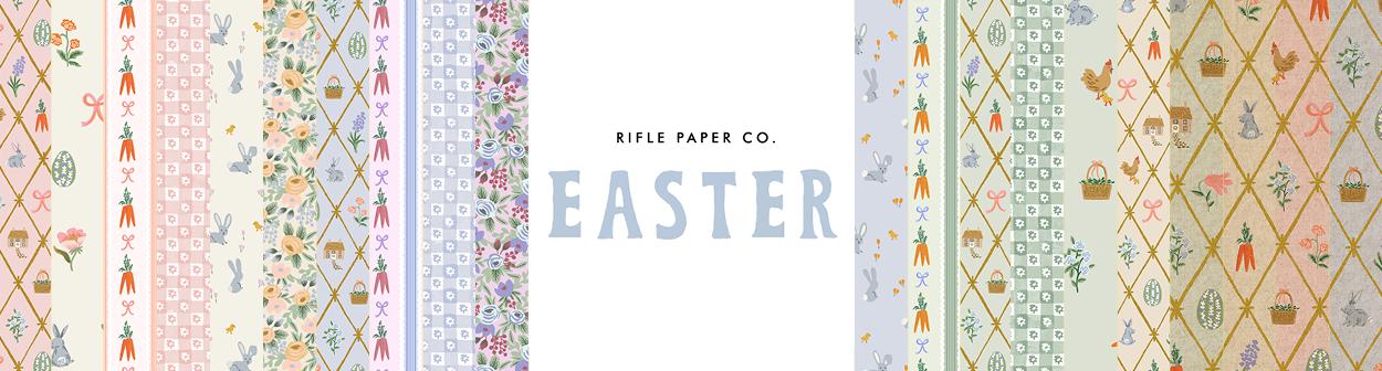 Easter by Rifle Paper co RP1501-BL3M - Easter Lattice - Blue Metallic Fabric - shipping Jan '25