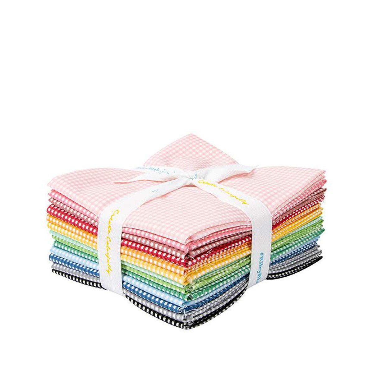 1/16” micro Gingham 12 Fat quarter bundle | Riley Blake Designs | C445 | 100% cotton | design by RBD | in stock