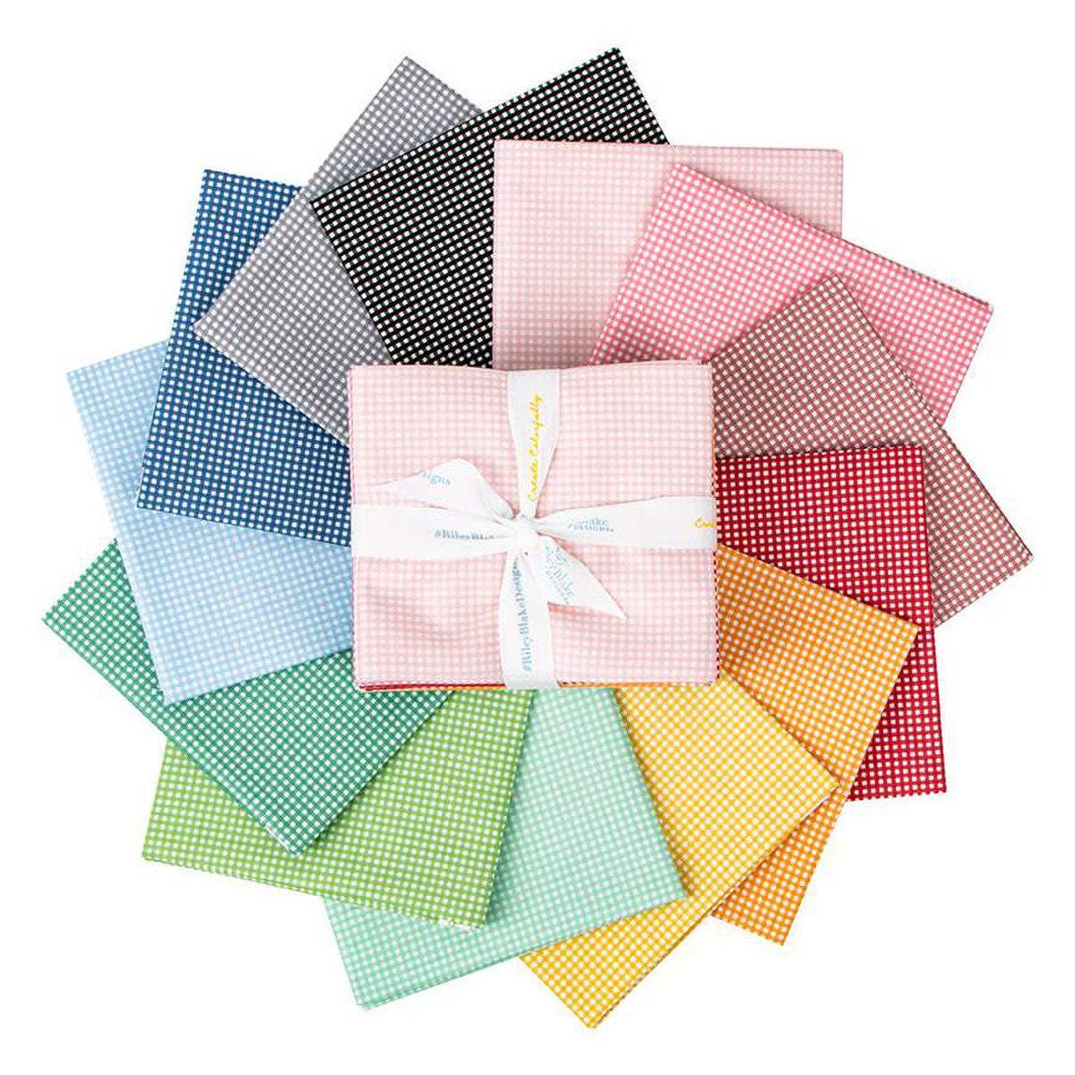 1/16” micro Gingham 12 Fat quarter bundle | Riley Blake Designs | C445 | 100% cotton | design by RBD | in stock