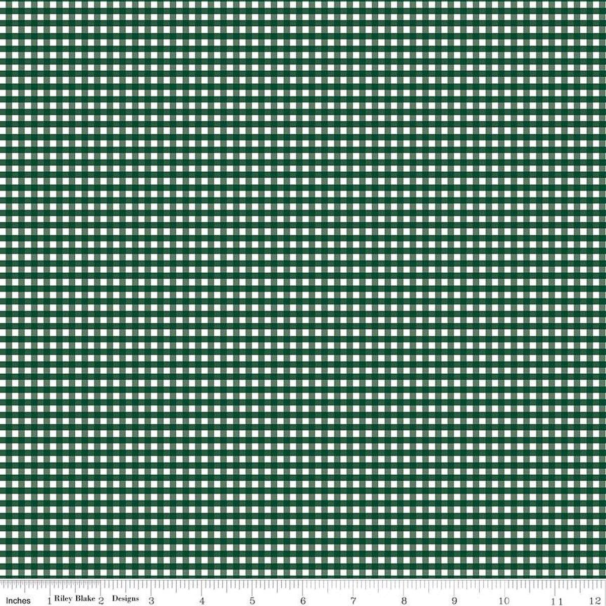 1/8” Small Gingham Christmas green | Riley Blake Designs | C440 | 100% cotton | design by RBD | in stock