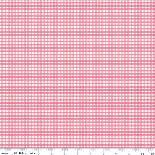 1/8” Small Gingham Sugar pink | Riley Blake Designs | C440 | 100% cotton | design by RBD | in stock