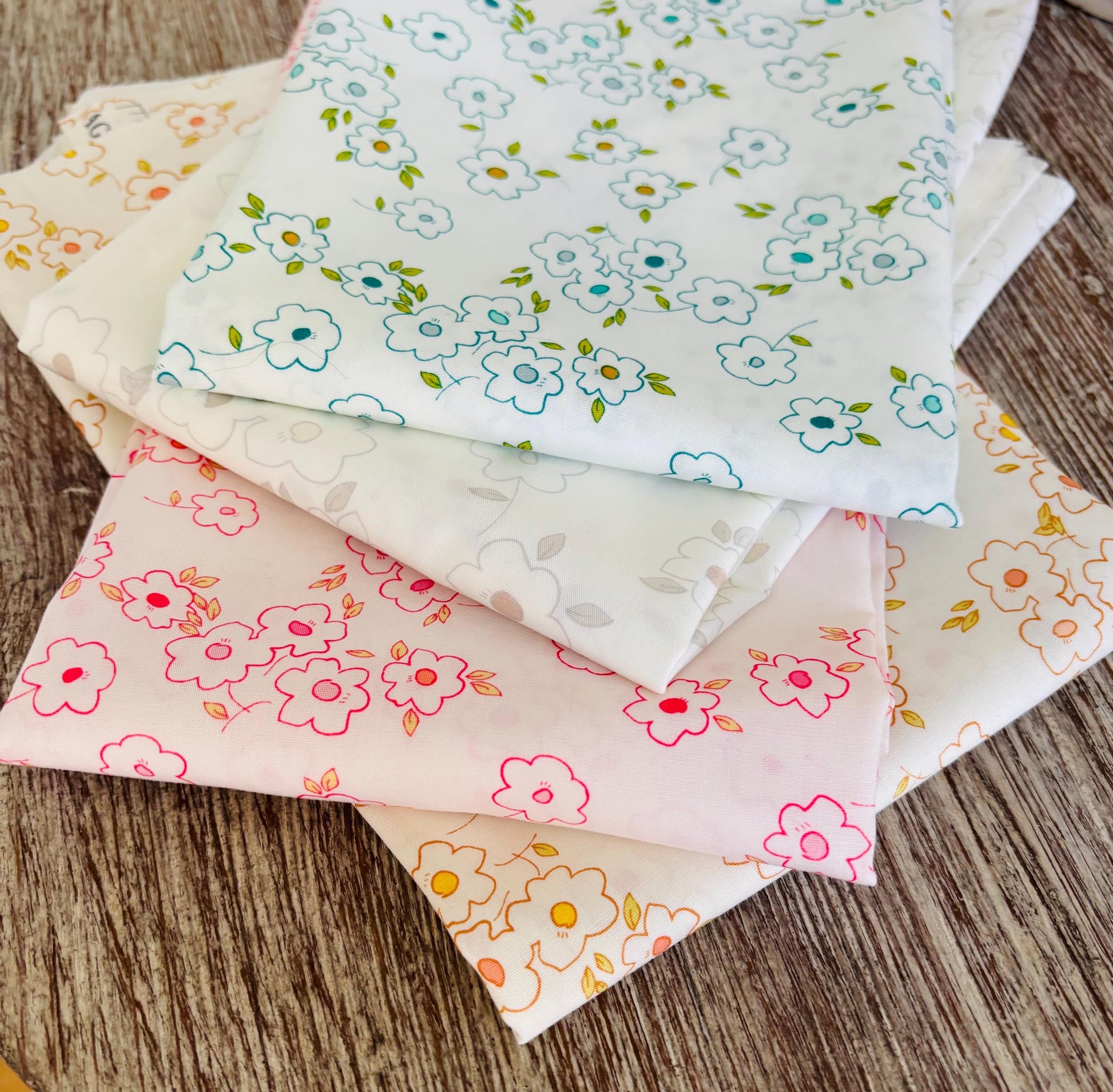 Melodic Blooms 4 Fat quarter bundle by AGF | In stock stash builder - low volume - floral - cream - ditsy - flowers