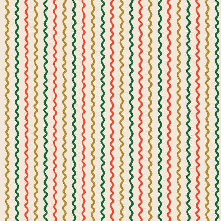 Holiday classics III by Rifle Paper co RP503-CR1M Rifle Paper Co. Basics - Ribbon Stripe - Cream Metallic Fabric