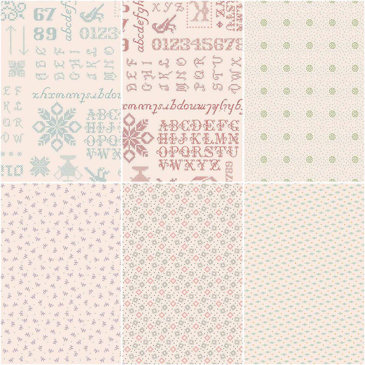 Piece and Plenty by Lori holt latte blenders | 6 Fat Quarter bundle | Bee in my bonnet RBD | in stock - low volume