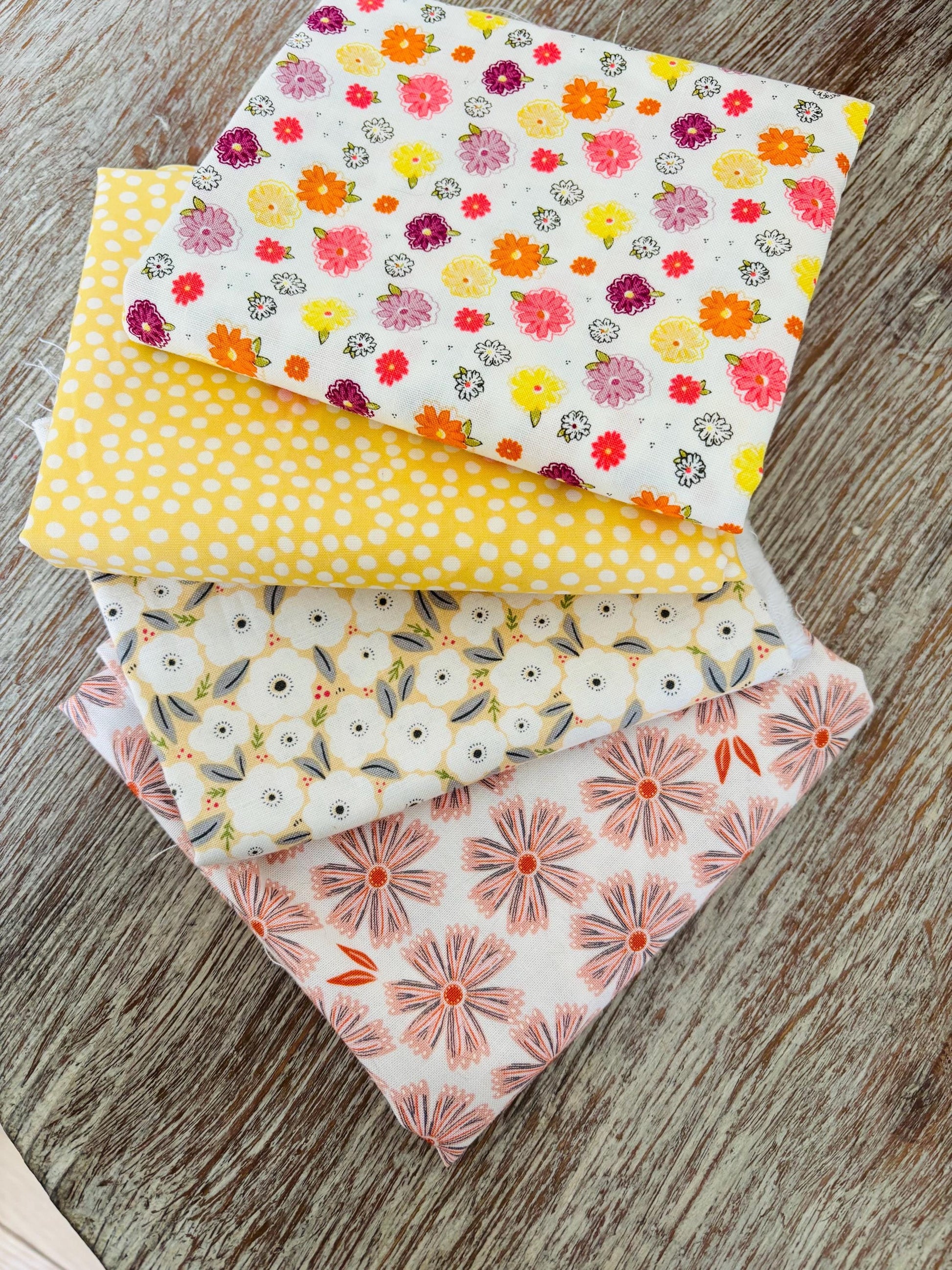 Wild flower meadow v 2 summer themed curated bundle - 17 piece FQ or 1/2 yard - Ditsy flowers - AGF - pure solid - Poppie cotton