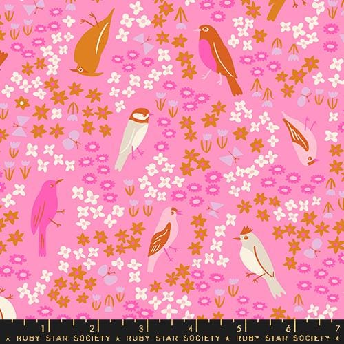 Bird is the word Flamingo pink RS3077 12Ruby Star society | In stock - Kimberly Kight Spark Bird Novelty Birds Nature Flowers