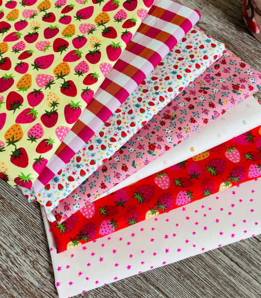 Strawberry fair day 2 | Fat quarters bundles 7 fabrics | AGF RBD | Poppie cotton Summer