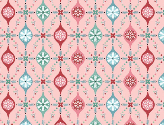 Frost and flurry | Merry Berries pink FL25604 | Poppie cotton | Sheri McCulley | vintage | In stock - holiday christmas