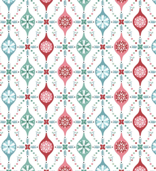 Frost and flurry | Merry Berries White FL25605 | Poppie cotton | Sheri McCulley | vintage | In stock - holiday christmas