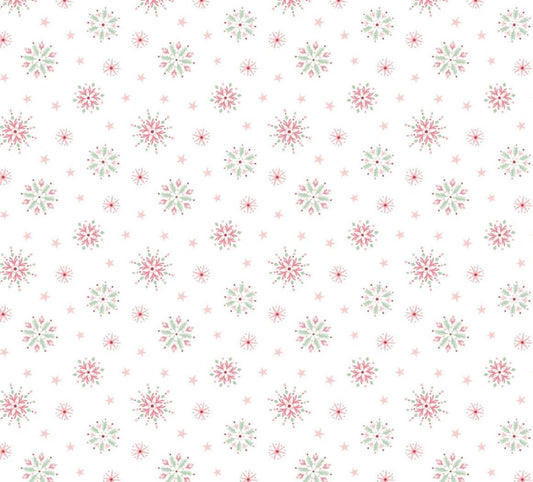 Frost and flurry | Flurry Flakes White FL25607 | Poppie cotton | Sheri McCulley | vintage | In stock - holiday christmas