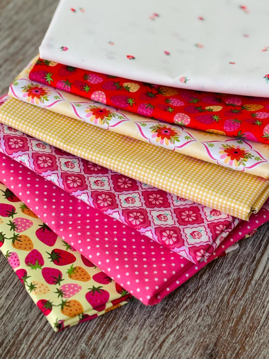 Strawberry fair day 3 | Fat quarters bundles 7 fabrics | AGF RBD | Poppie cotton Summer